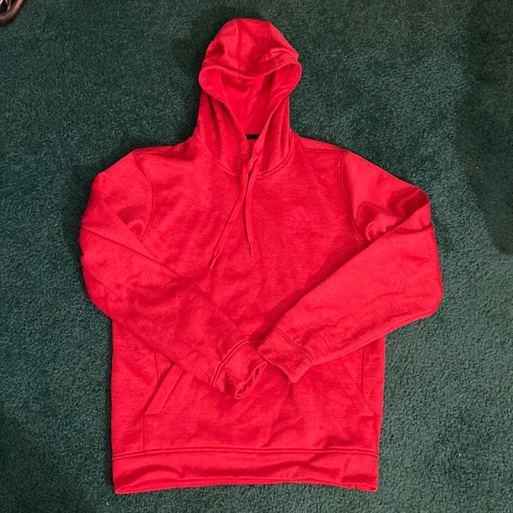 Adidas Women’s Climawarm Pullover Hoodie Sweatshirt Reddish Orange Sz Small